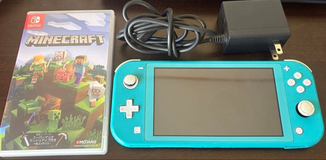 Switch light ブルー　マインクラフト　ソフト付き