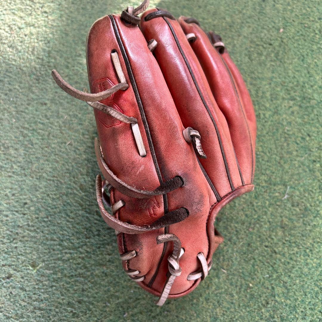 硬式野球グローブ 赤色ジュンケイ