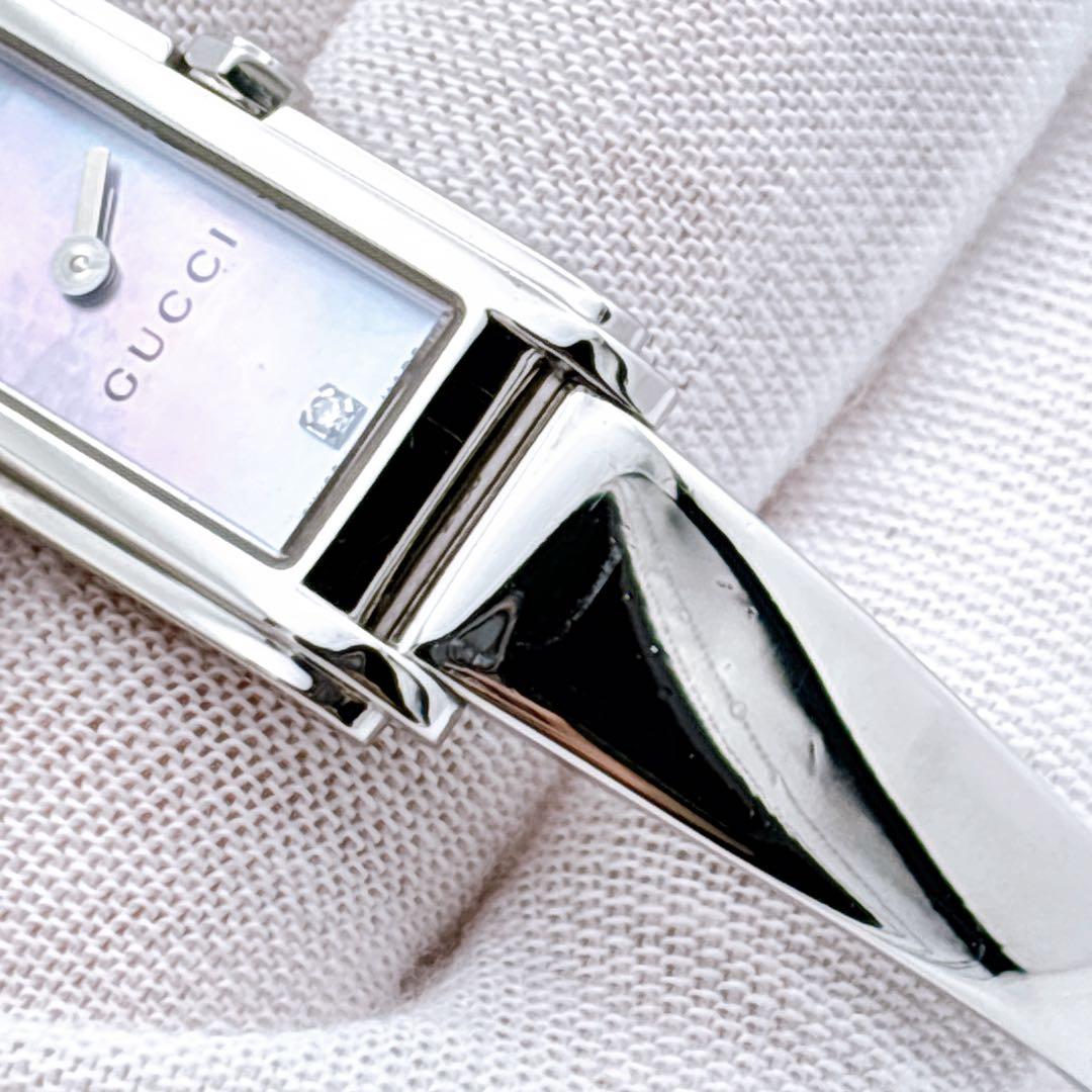 【美品・電池新品】GUCCI 109 ピンク シェル ダイヤ レディース