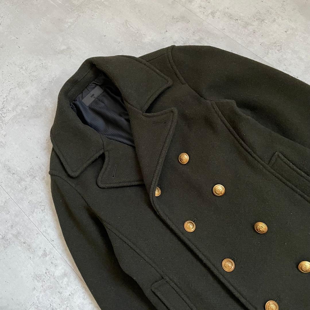 ナポレオンジャケット　ピーコート　金ボタン　カーキ　モード　ミリタリー　y2k
