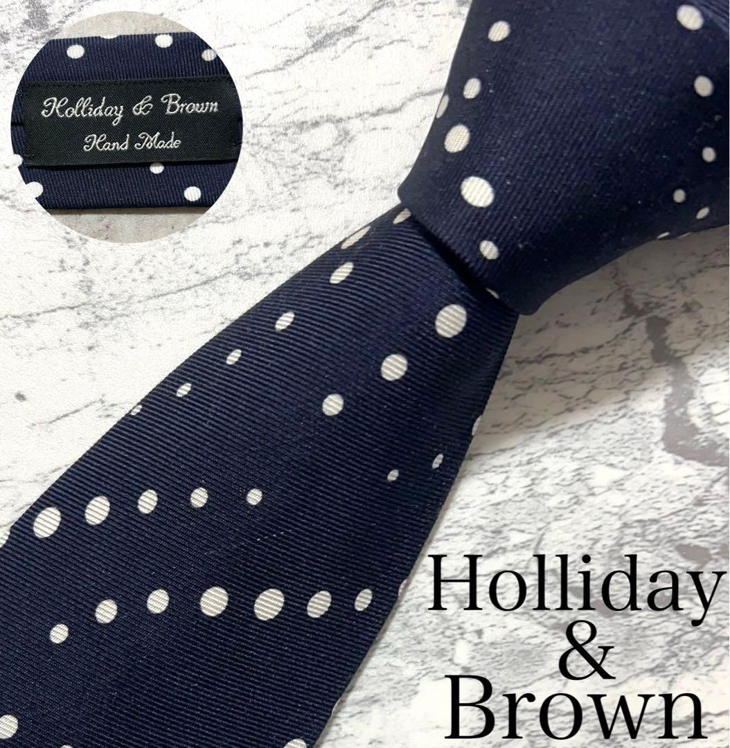 Holliday ＆ Brown ネクタイ ドット柄 ネイビー