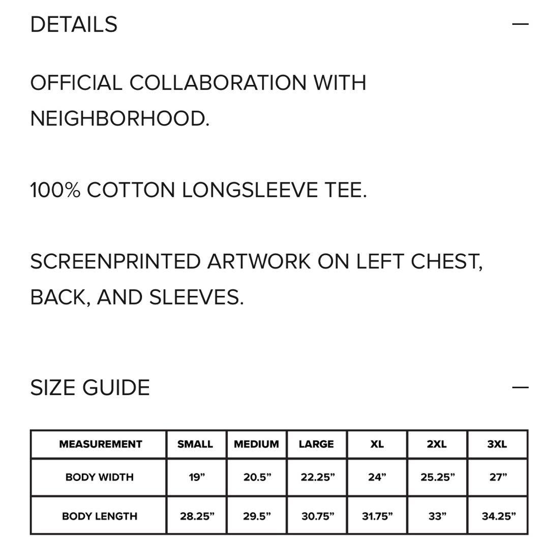 トップス NEIGHBORHOOD x Born x Raised Tee LS-1