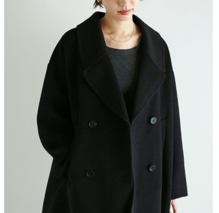 evernavy エバーネイビー ピーコート Pコート M ブラック andme