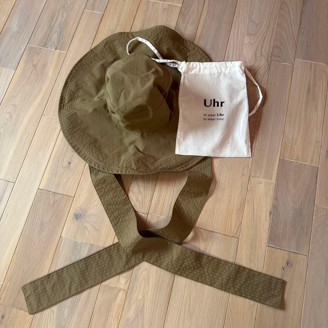 【美品】Uhr 帽子　オリーブグリーン 収納袋付き