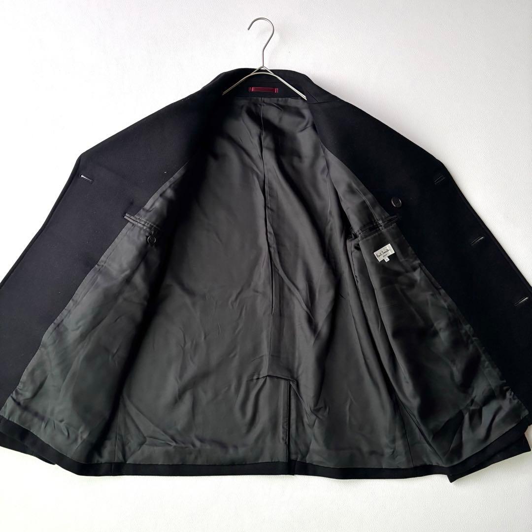 美品✨ポールスミス　Pコート　カシミヤブレンド　ブラック　ダブルブレスト　L