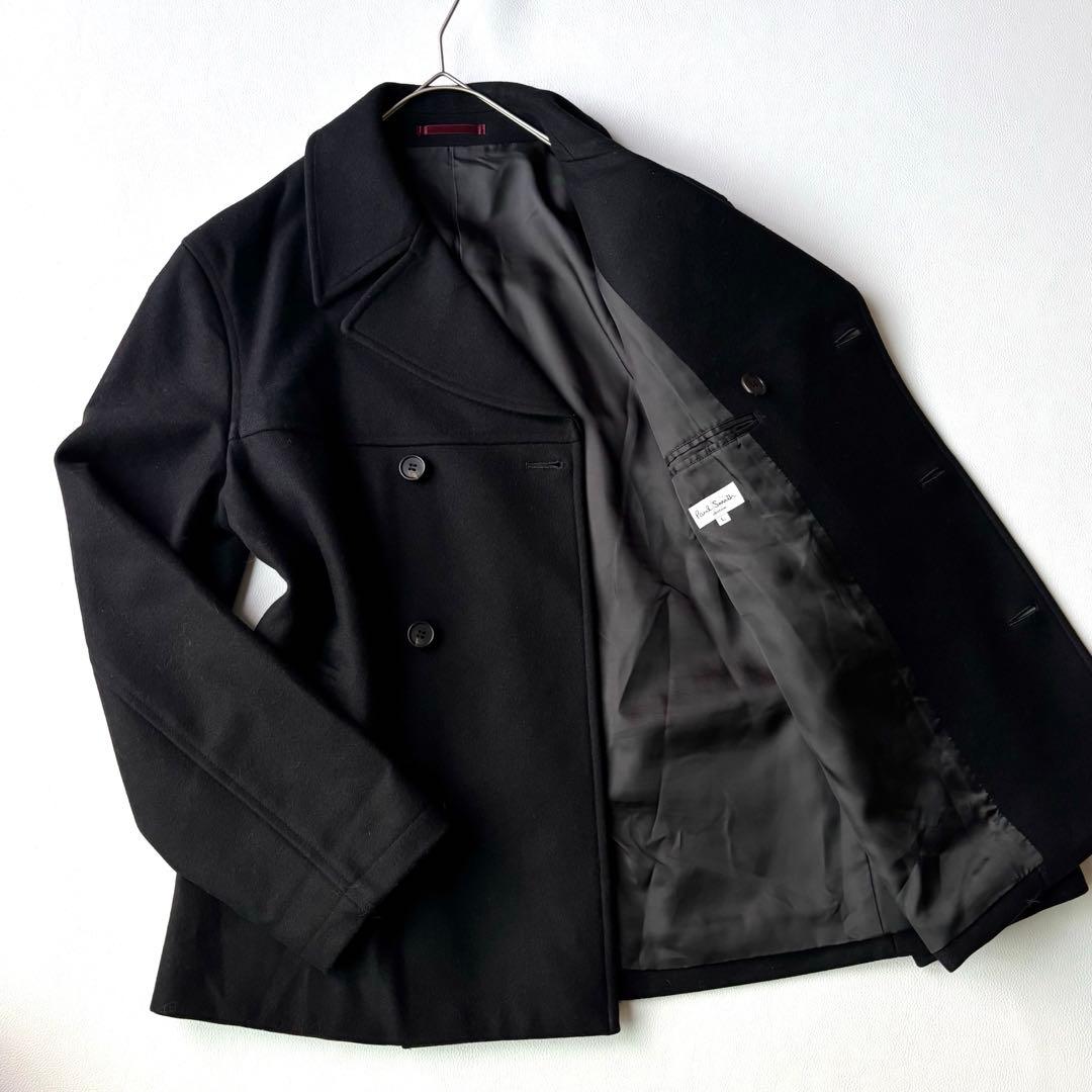 美品✨ポールスミス　Pコート　カシミヤブレンド　ブラック　ダブルブレスト　L