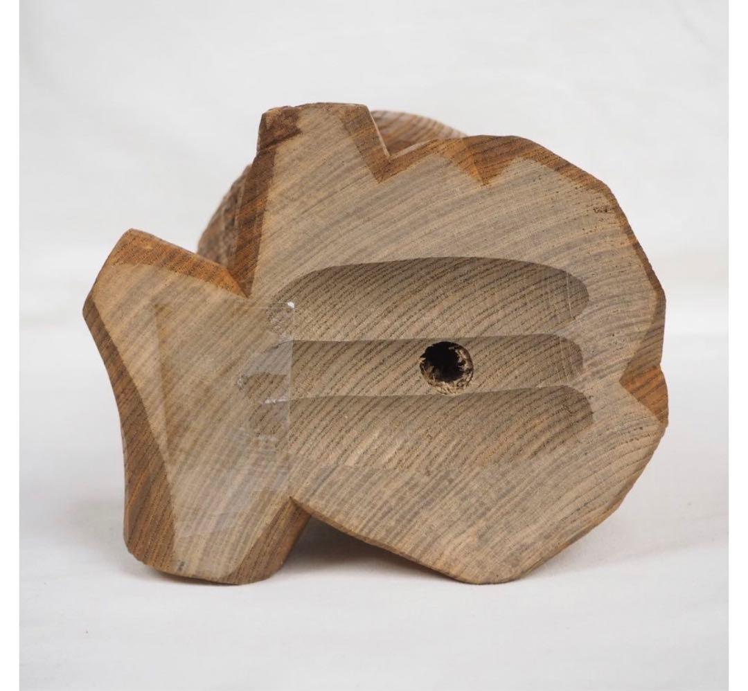 送料無料　作家物　木彫りフクロウ　美品　高さ19ｃｍ