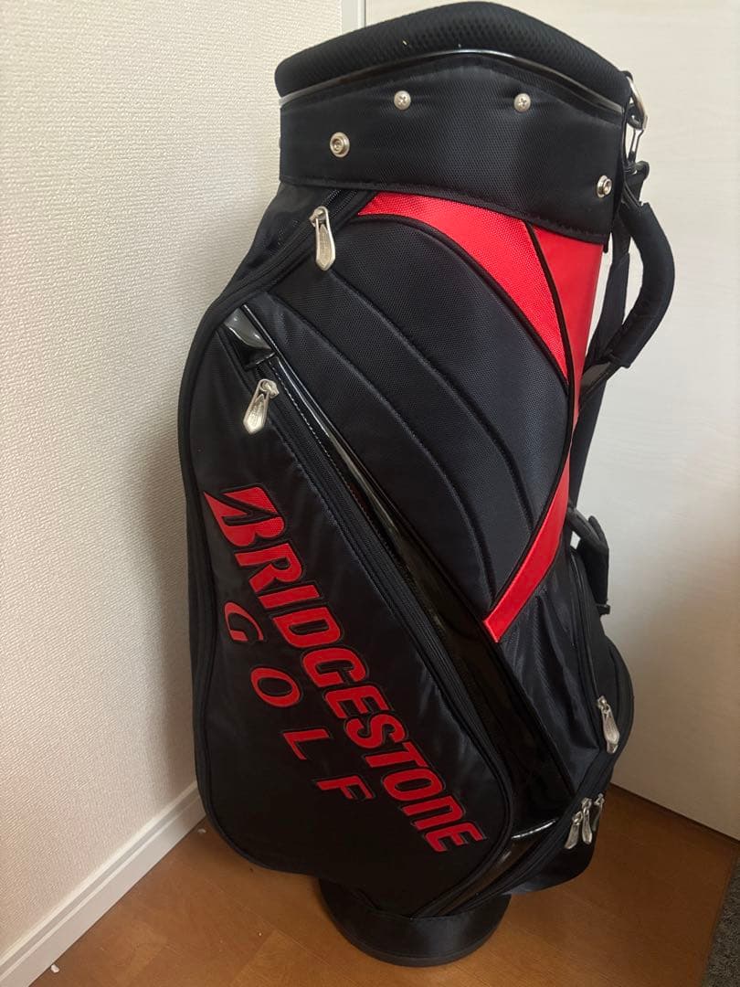 美品　BRIDGESTONE GOLF キャディバッグ ブラック/レッド
