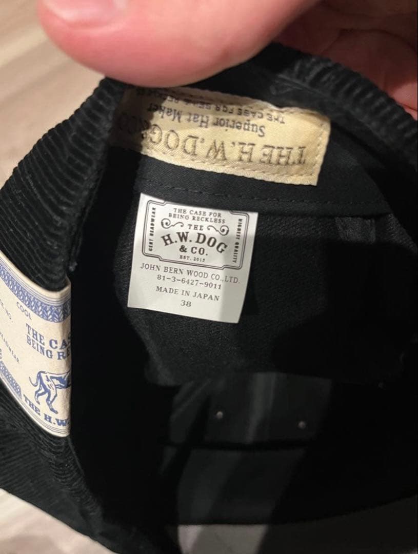 theh.w.dog&co コーデュロイキャスケット 紙タグ