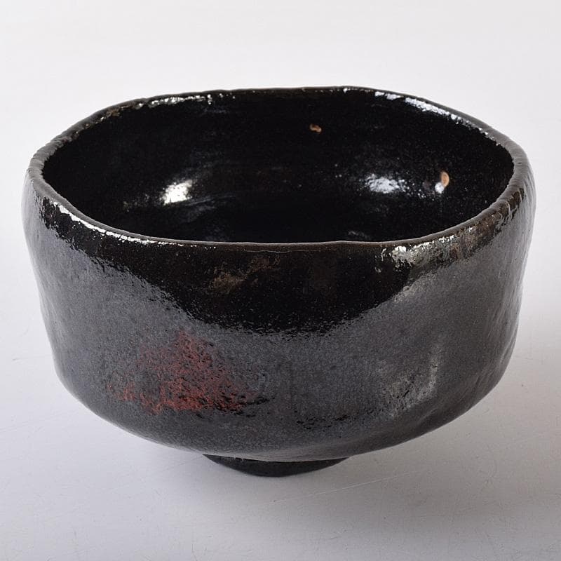 M5 　楽吉左衛門　九代了入作　黒楽茶碗　銘「曙」　極め箱　M　R8071