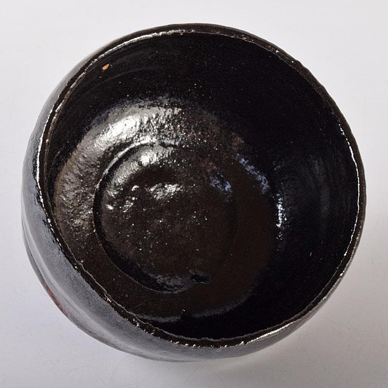 M5 　楽吉左衛門　九代了入作　黒楽茶碗　銘「曙」　極め箱　M　R8071