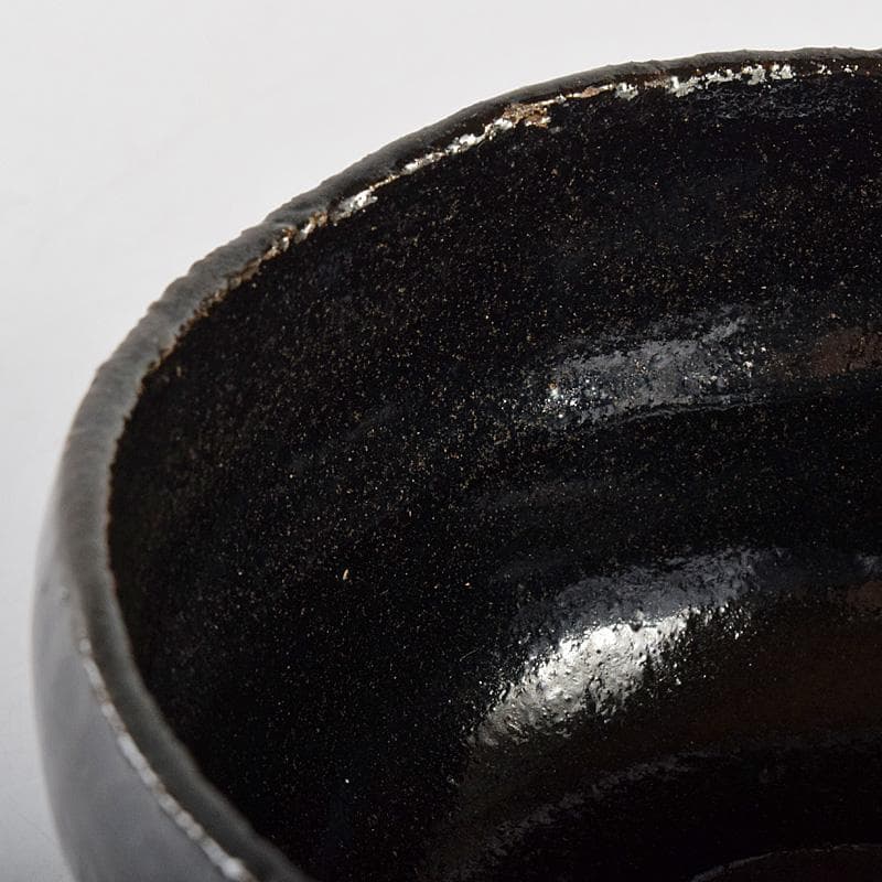 M5 　楽吉左衛門　九代了入作　黒楽茶碗　銘「曙」　極め箱　M　R8071