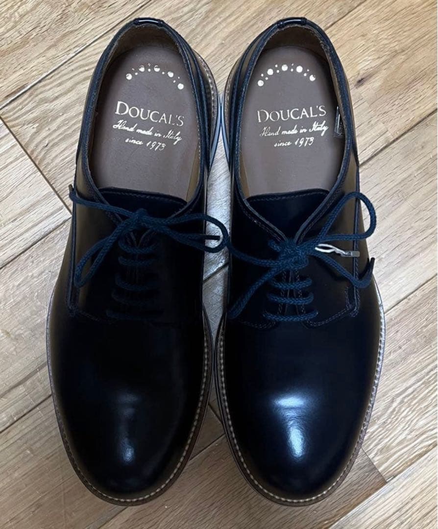 【Doucal’s】プレーントゥシューズ　ミッドナイトブルー 41(26cm)