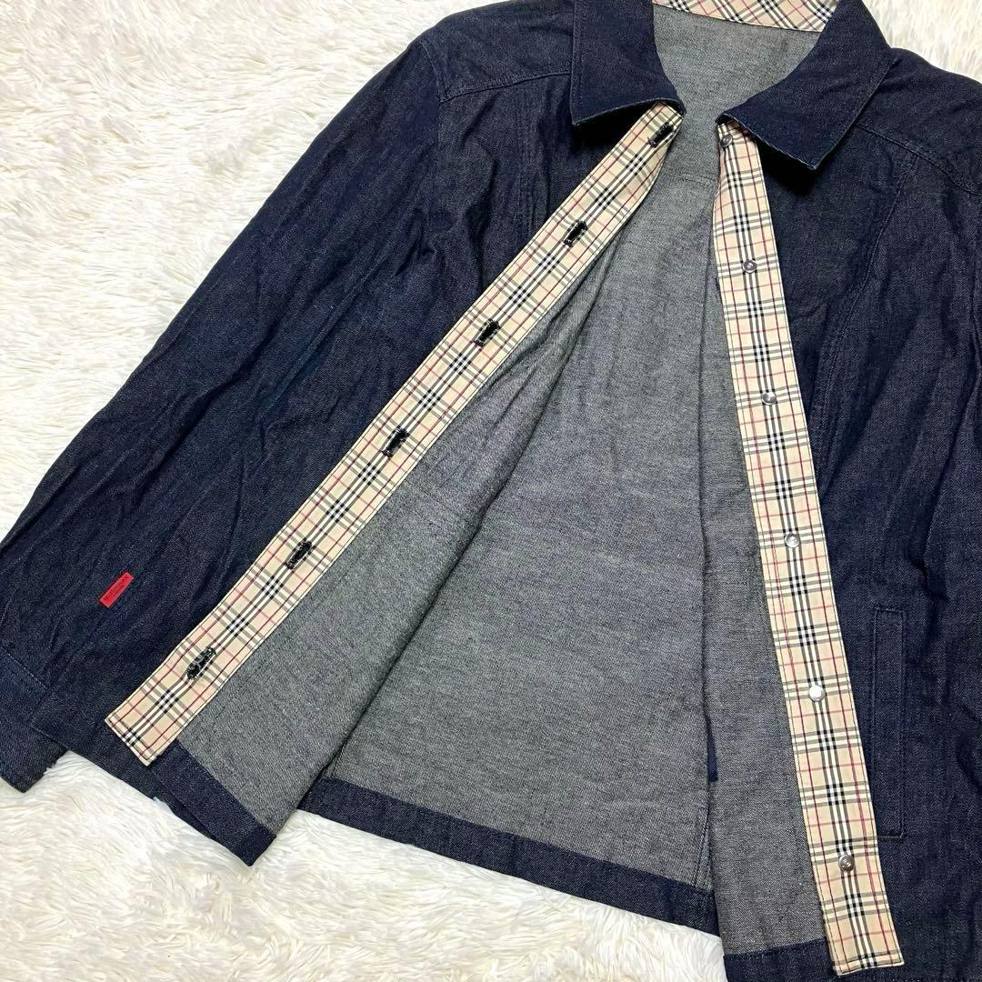 バーバリーロンドン ノバチェック デニム シャツ ジャケット 大きいサイズ