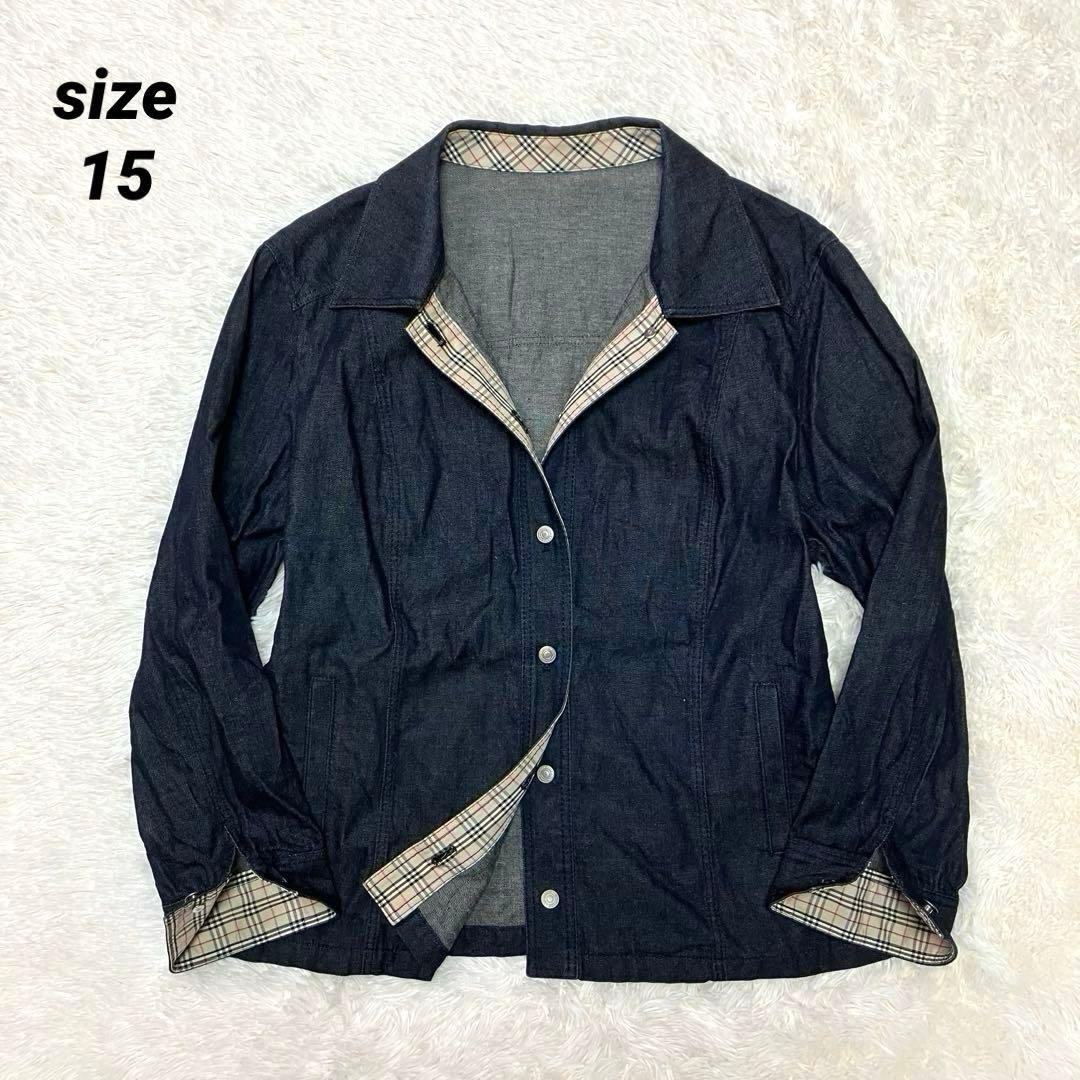 バーバリーロンドン ノバチェック デニム シャツ ジャケット 大きいサイズ
