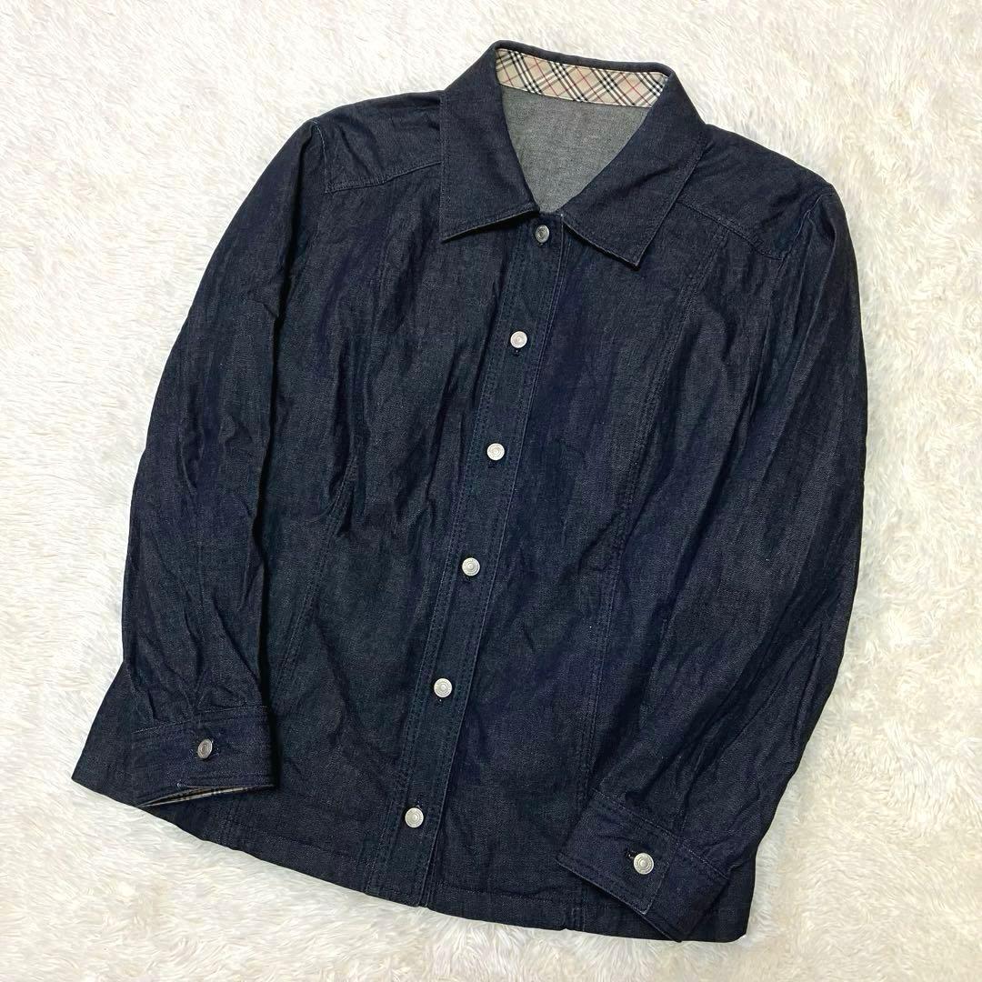 バーバリーロンドン ノバチェック デニム シャツ ジャケット 大きいサイズ