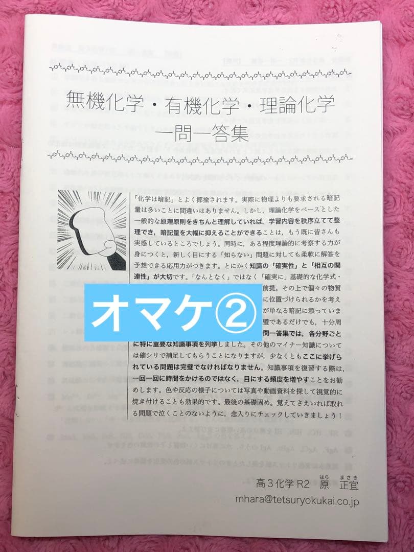 【新課程／分冊済】2024年度　鉄緑会　高3化学 入試化学確認シリーズ　オマケ付