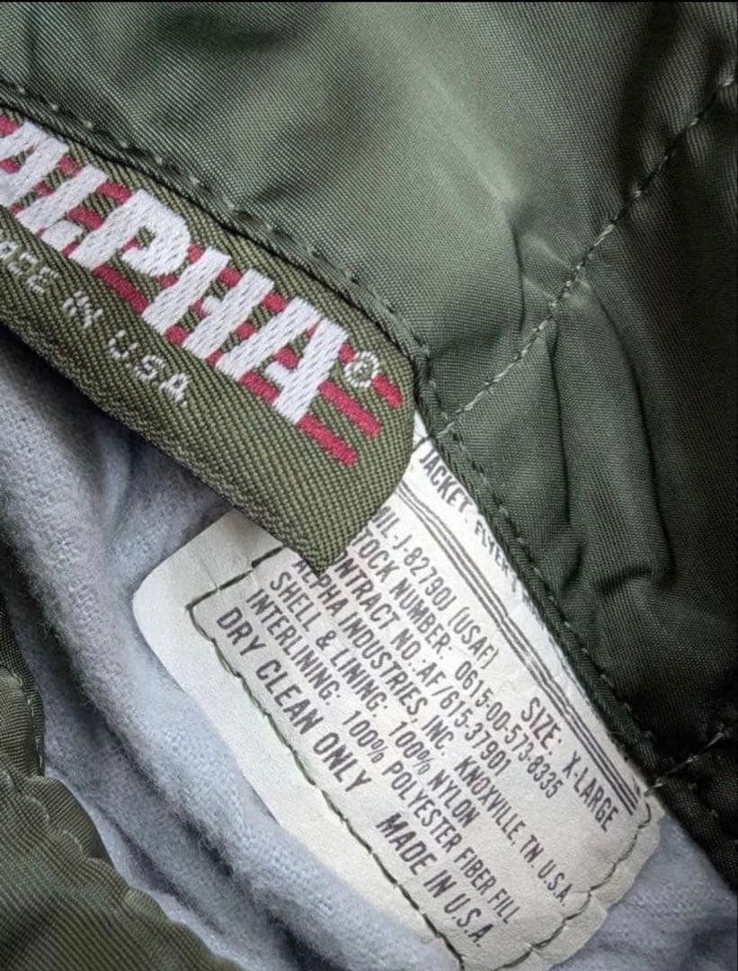 80〜90s アルファ社 MA-1 USA製 IDEALジップ XL