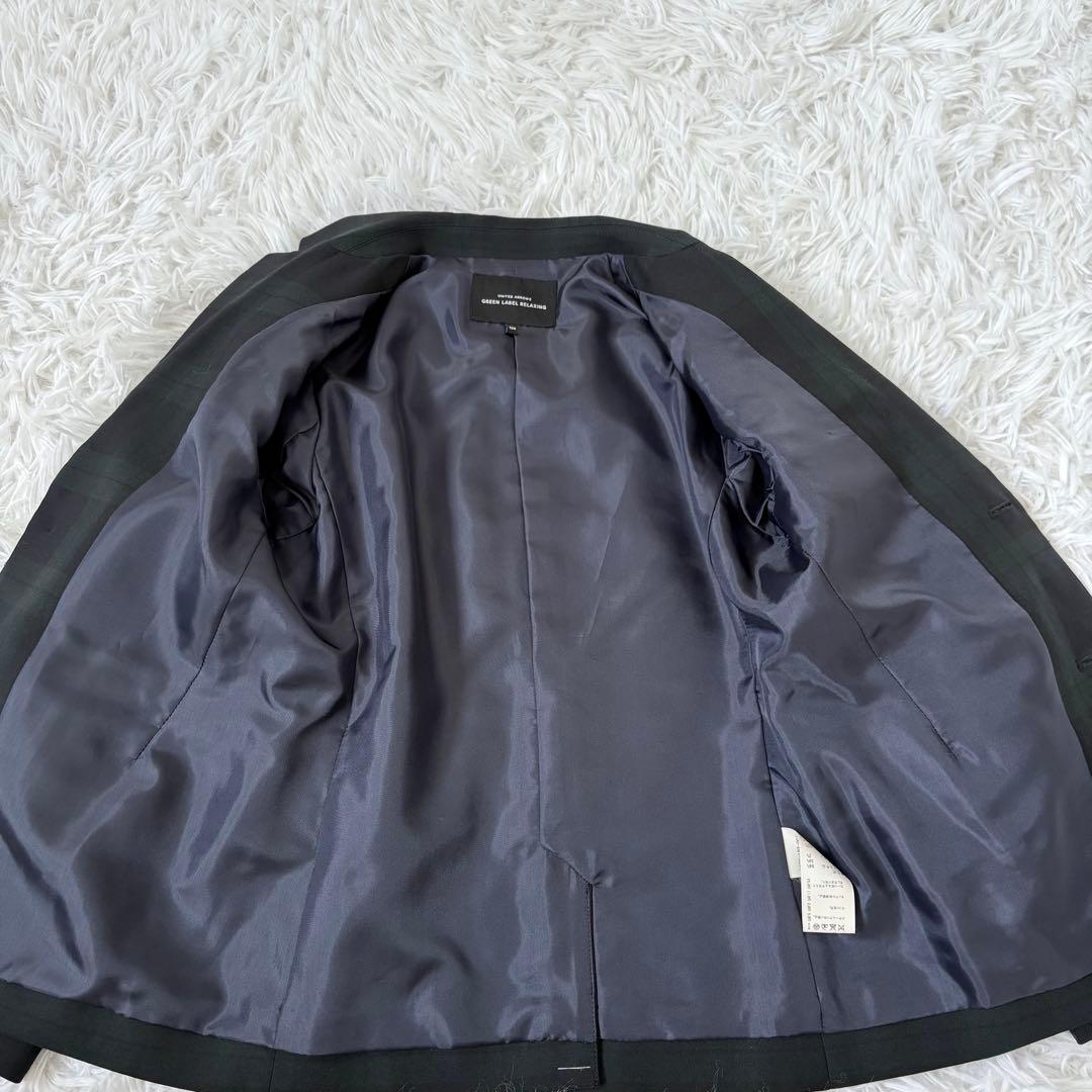 グリーンレーベルリラクシング　グリーンチェックフォーマルスーツ4点セット125