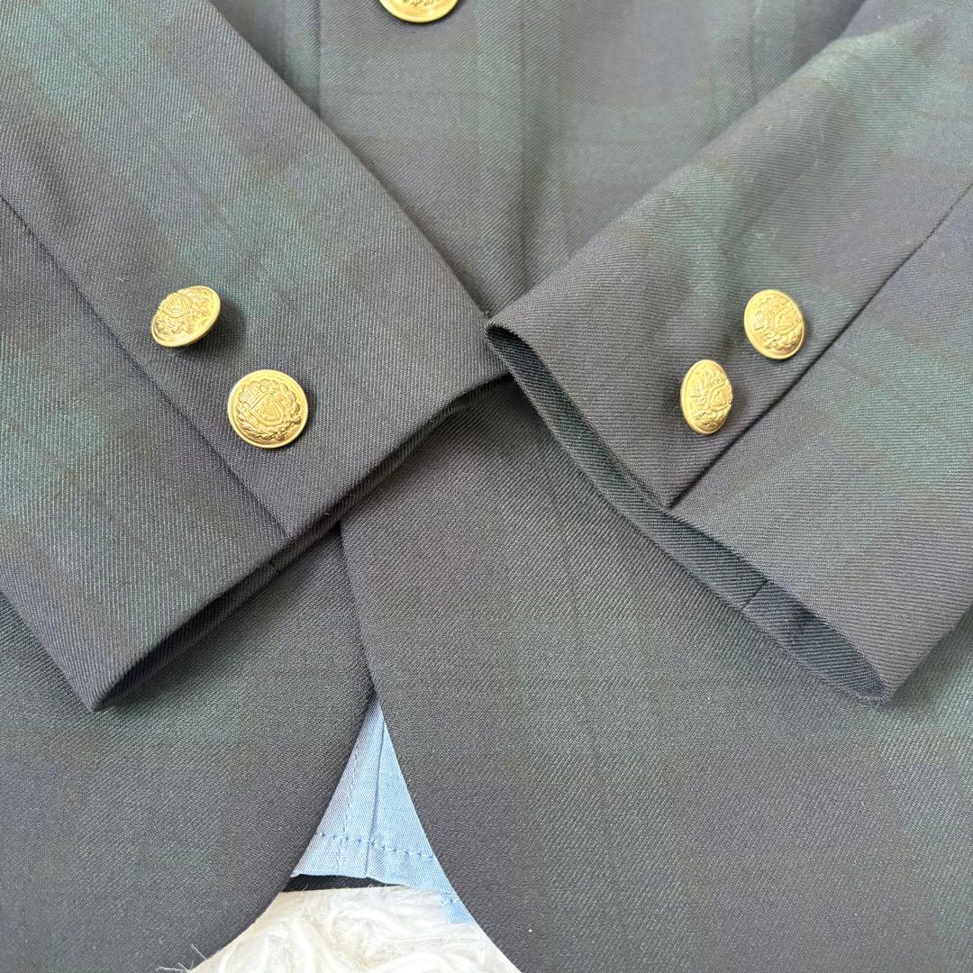 グリーンレーベルリラクシング　グリーンチェックフォーマルスーツ4点セット125