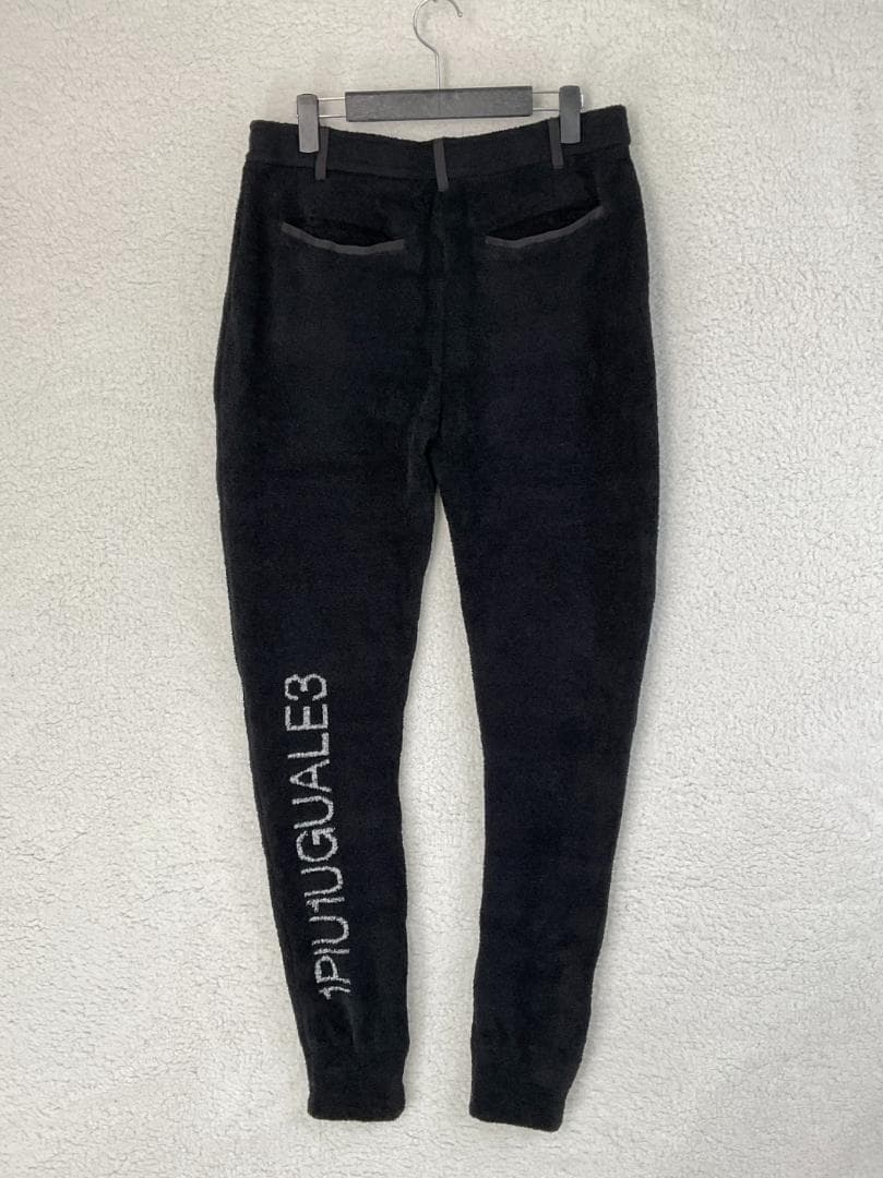 L【未使用】1PIU1UGUALE3 GOLF×戸賀敬城 シャギーリブパンツBK