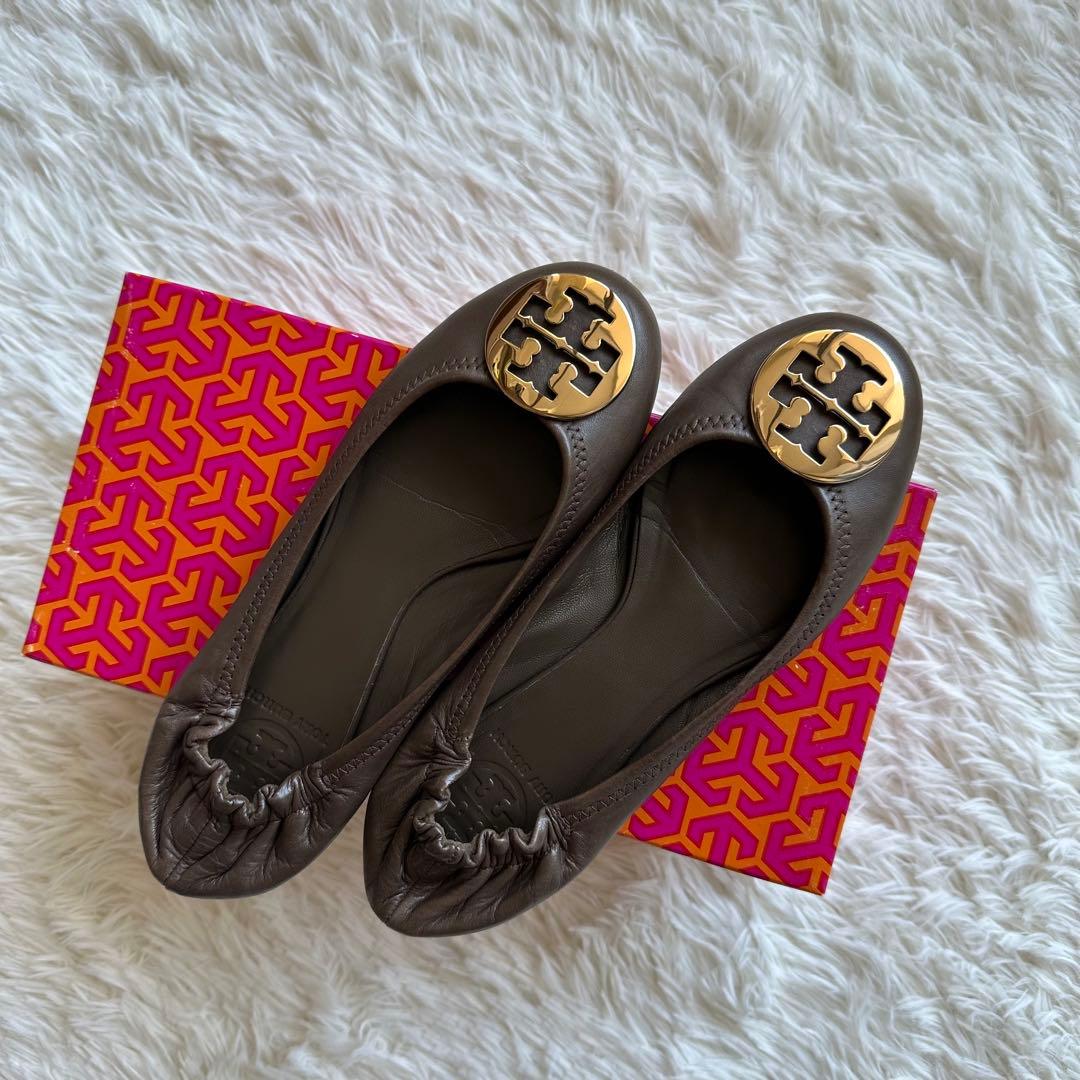 ✨美品✨TORY BURCHトリーバーチ　バレエフラットシューズ　ブロンズ　7
