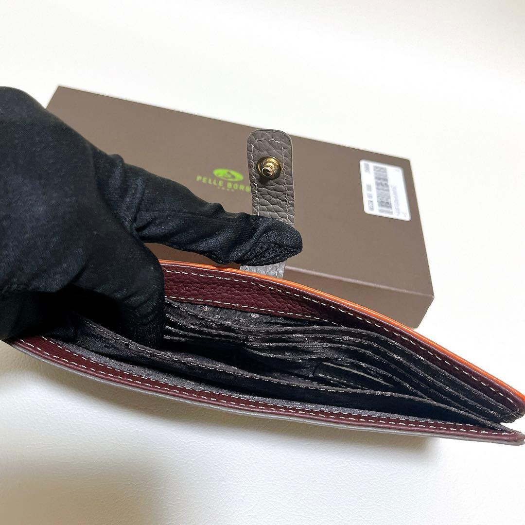 【新品未使用】ペレボルサ レネットグッズ スリムウォレット 長財布 トープ 牛革