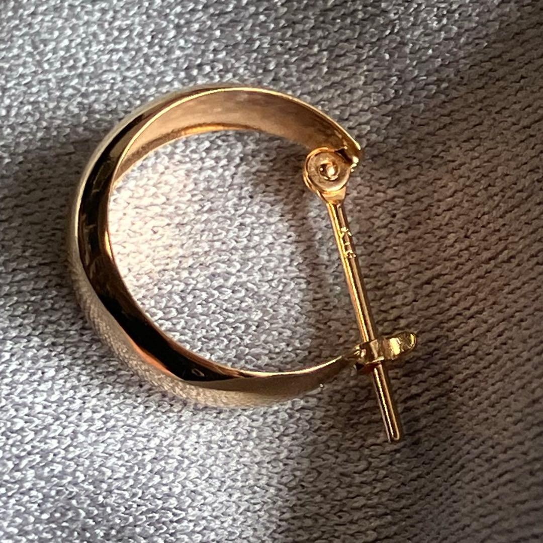 k18 ピンクゴールド　5×13 月甲 フープピアス