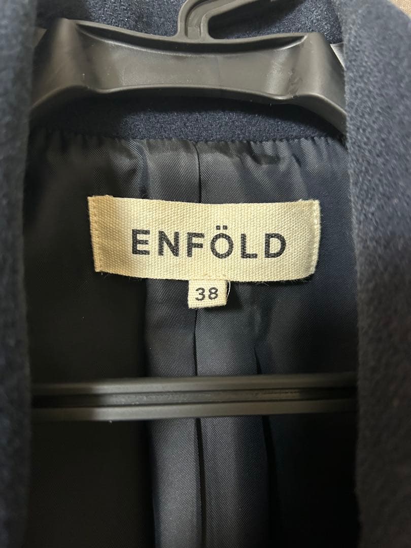 エンフォルド ENFOLD 38 コート ネイビー M レディース 濃紺