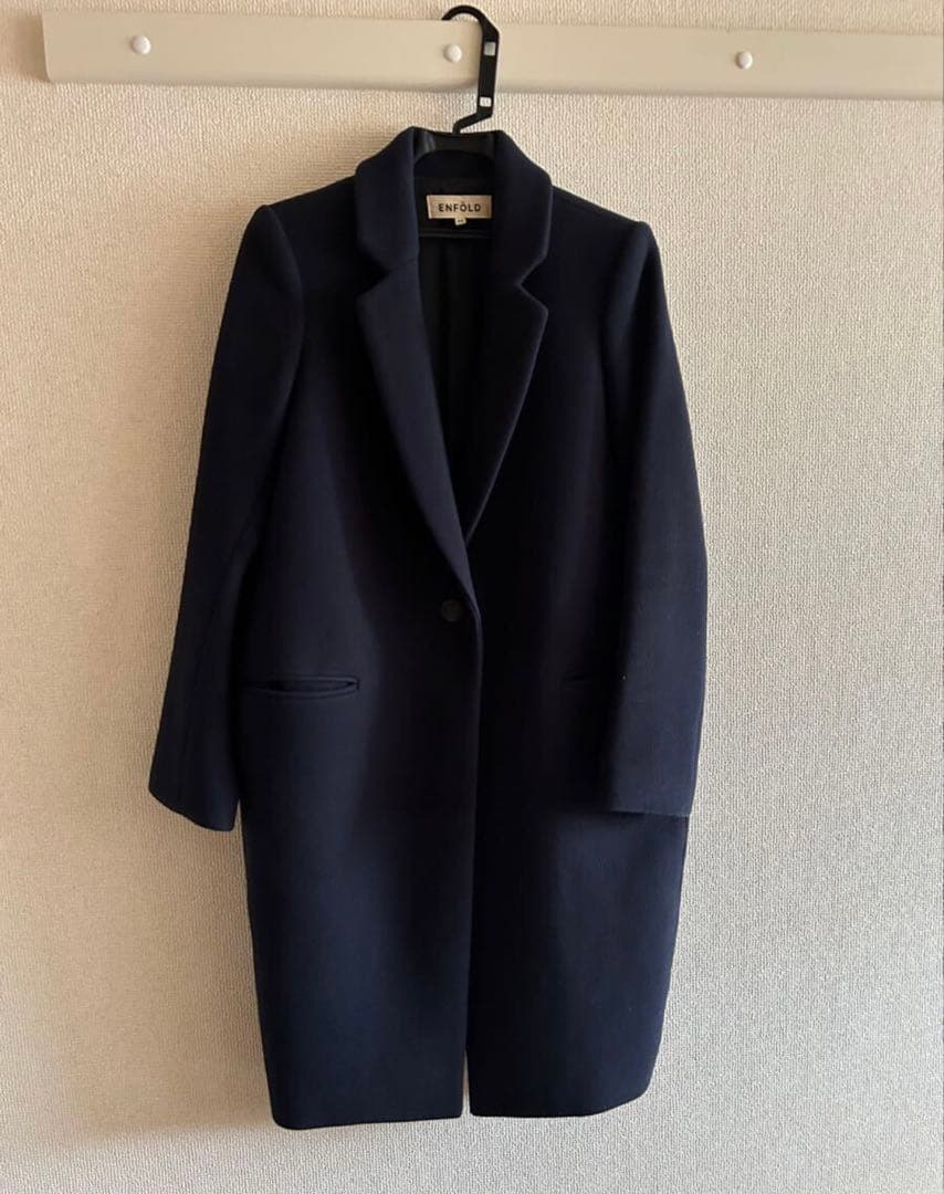 エンフォルド ENFOLD 38 コート ネイビー M レディース 濃紺