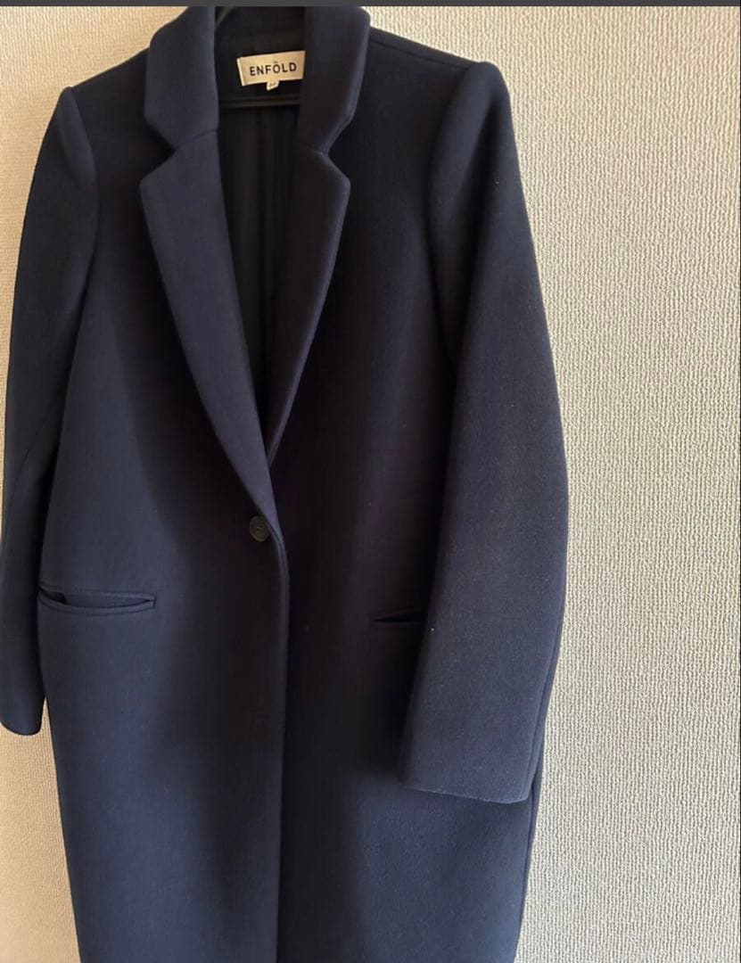 エンフォルド ENFOLD 38 コート ネイビー M レディース 濃紺