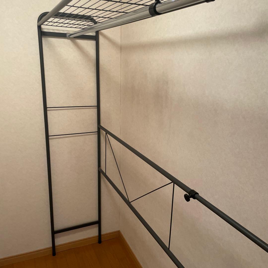 送料込　スチール製　パイプハンガー　ラック 上棚付き　大型