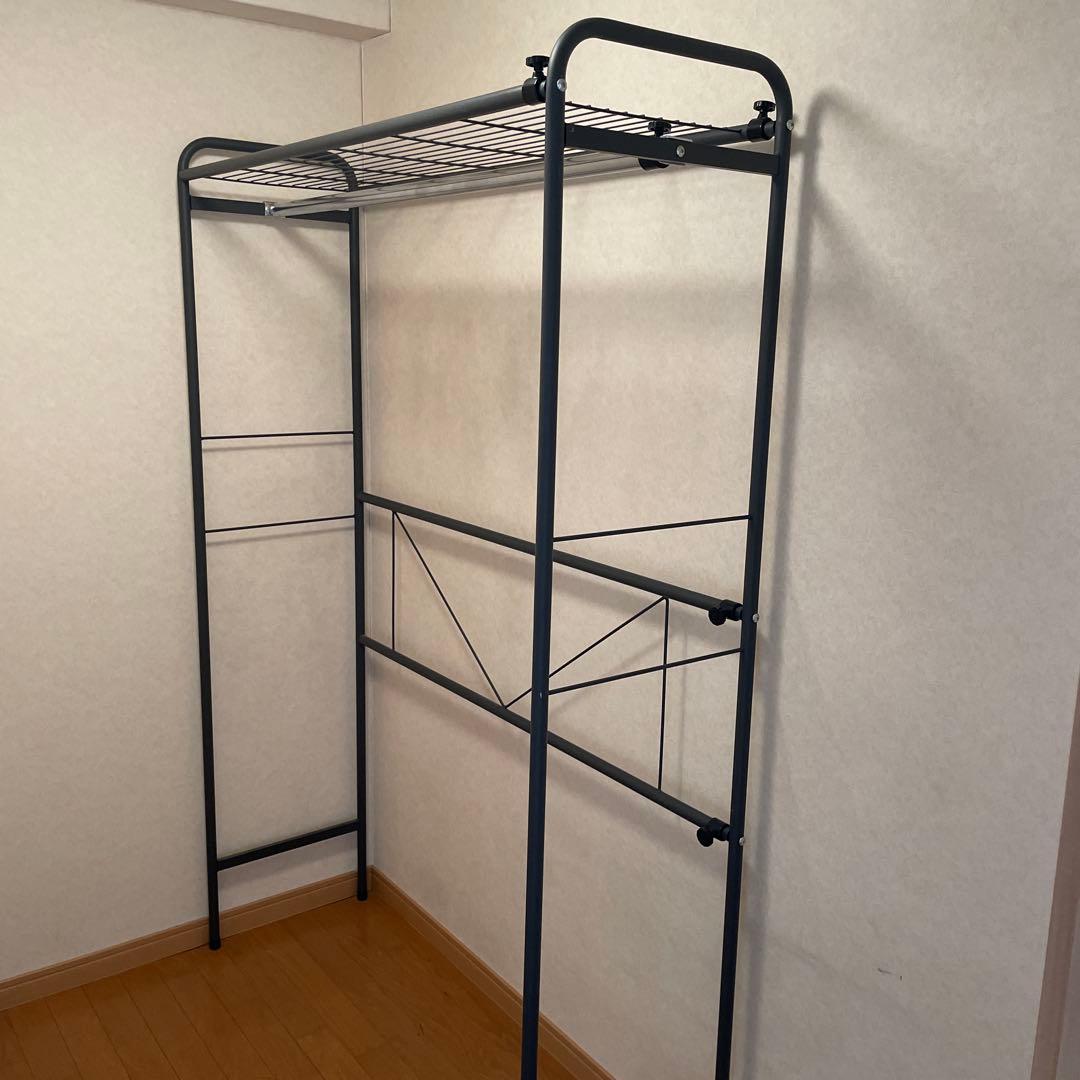 送料込　スチール製　パイプハンガー　ラック 上棚付き　大型