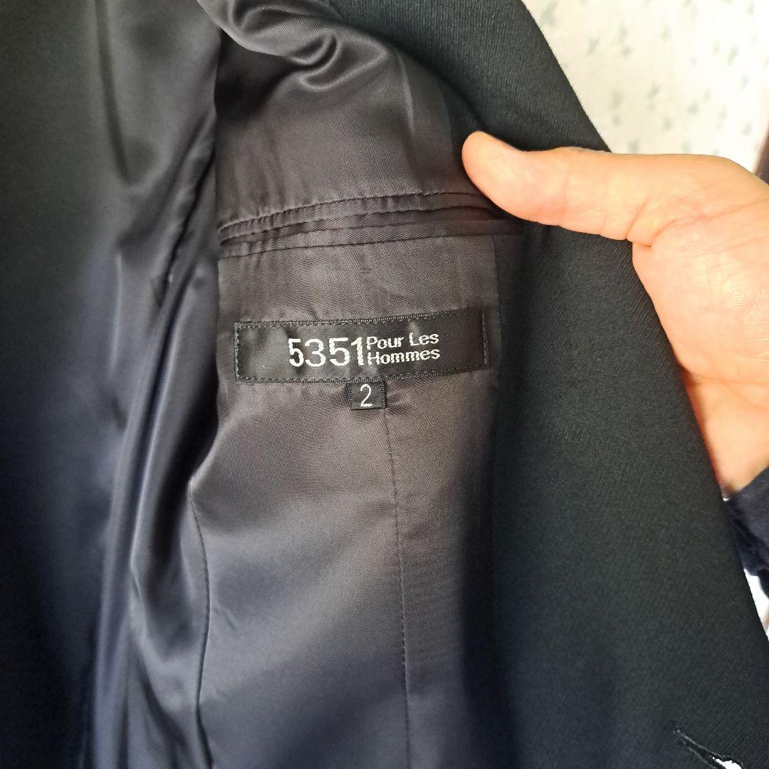 5351 メンズ スーツ サイズ2 黒　ジャケットとパンツのセット