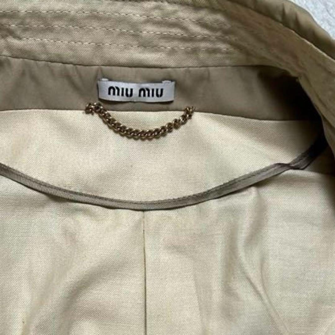 Miu Miu フリルトレンチコート　ベージュ　M ベルト