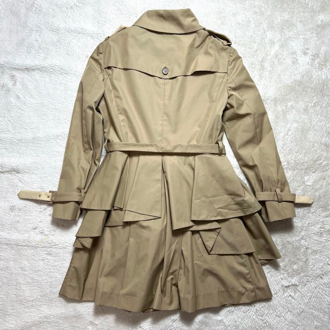 Miu Miu フリルトレンチコート　ベージュ　M ベルト