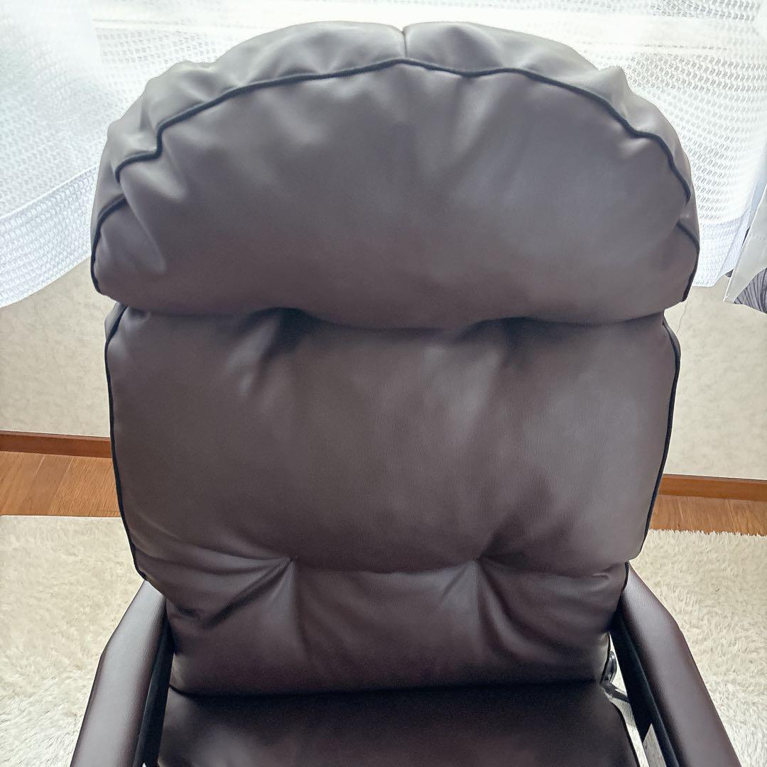 イタリア製】折り畳み　可能　リクライニングチェア　ワインレッド　レザー