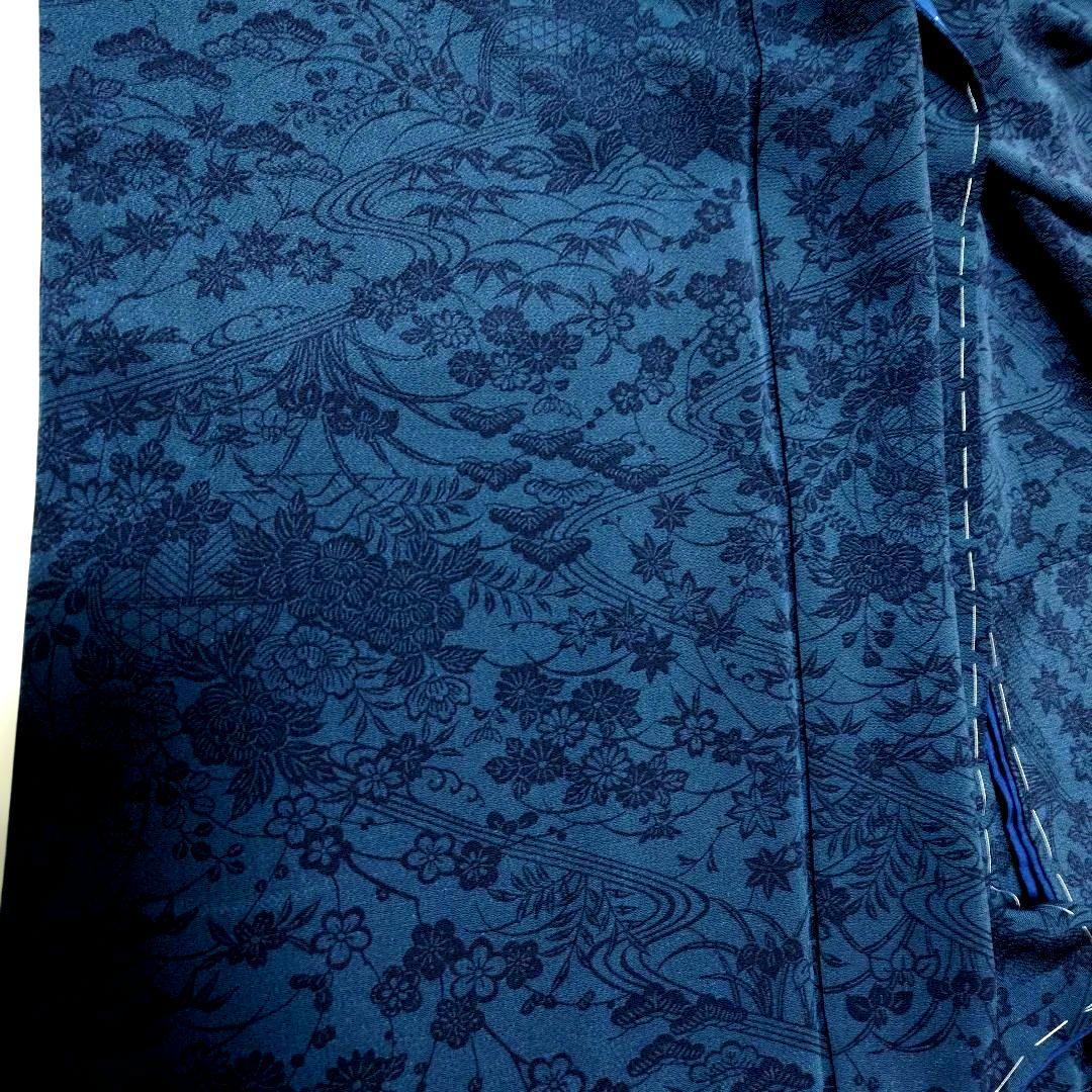 【最終価格】正絹 本藍染 小紋 未使用しつけ付き ますいわ屋
