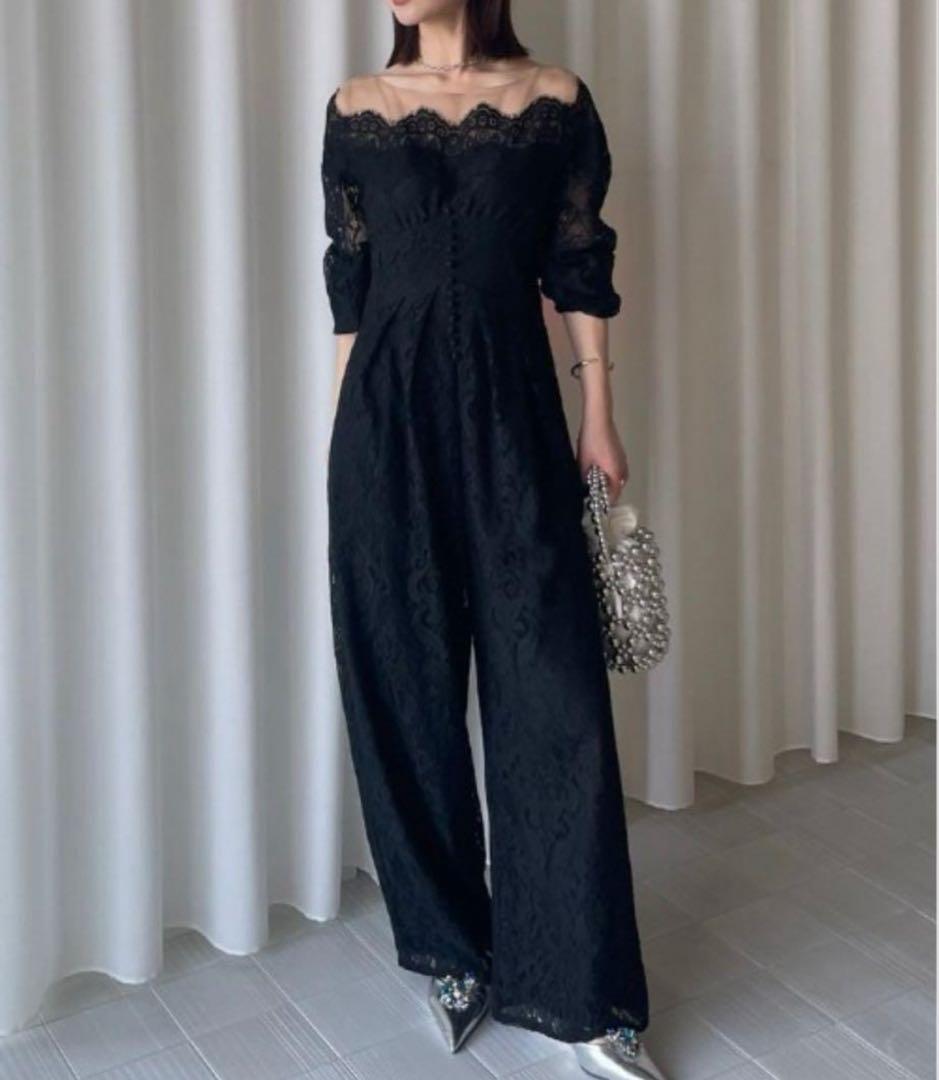 サロペット・オーバーオール・オールインワン OFF SHOULDER LACE LIKE ROMPERS