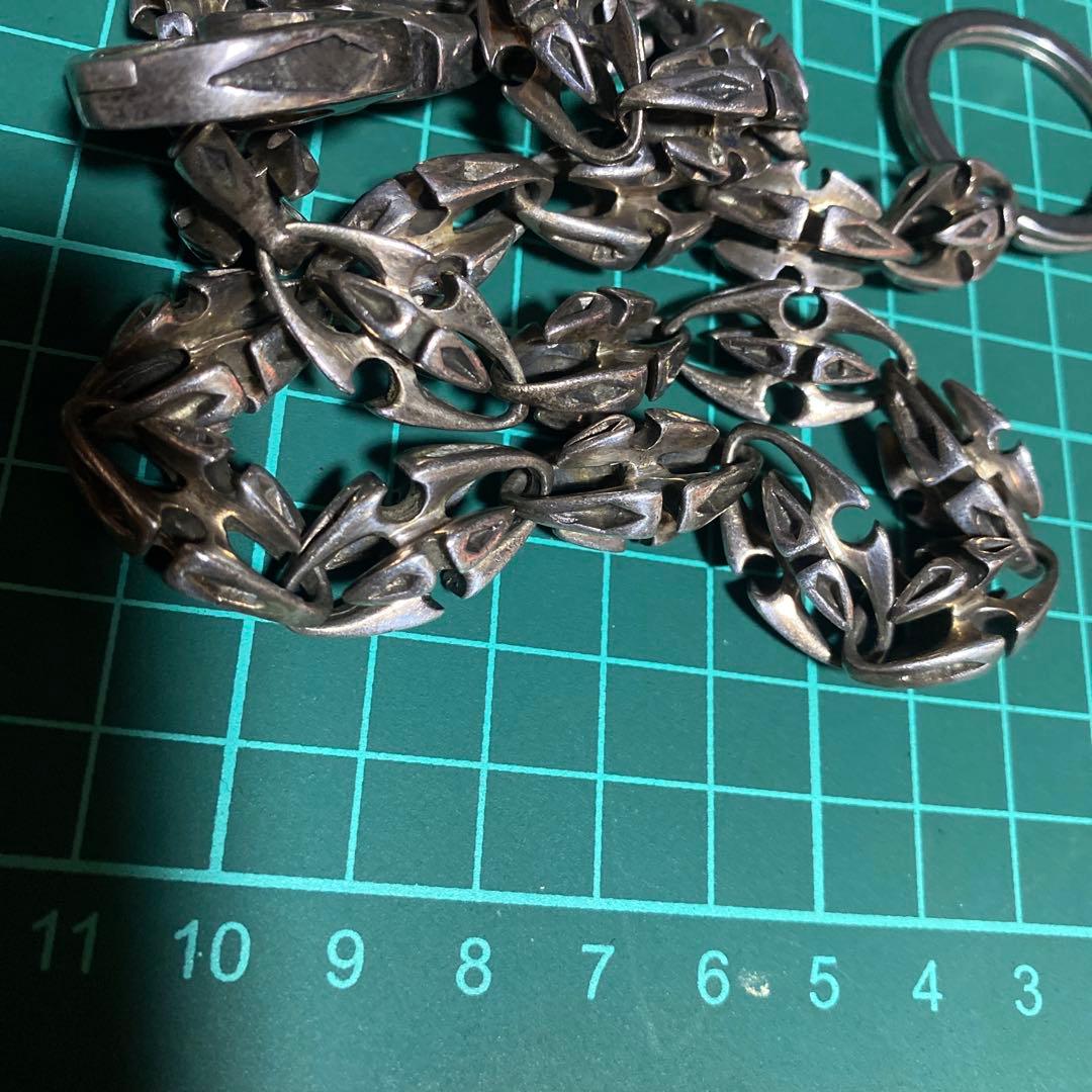 925 ウォレットチェーン　フックターコイズスタンプ柄