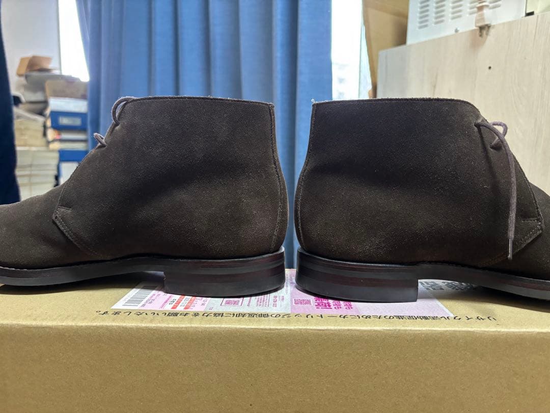 【美品】クロケット&ジョーンズ チャートシー ダークブラウンチャッカブーツ 8E