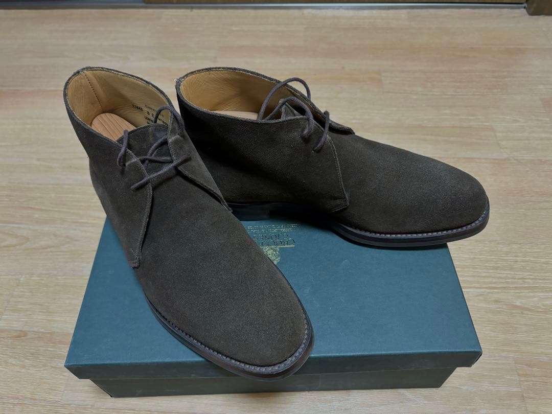 【美品】クロケット&ジョーンズ チャートシー ダークブラウンチャッカブーツ 8E