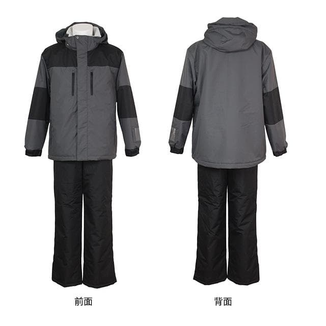 スキーウェア メンズ 上下セット 男性 スキー 超撥水 チャコール L