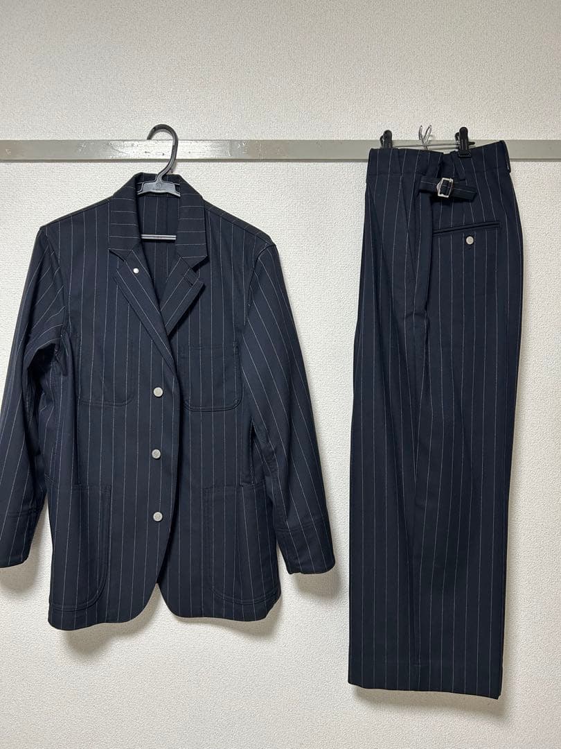 未使用beautiful people×GUセットアップ紺 ストライプ
