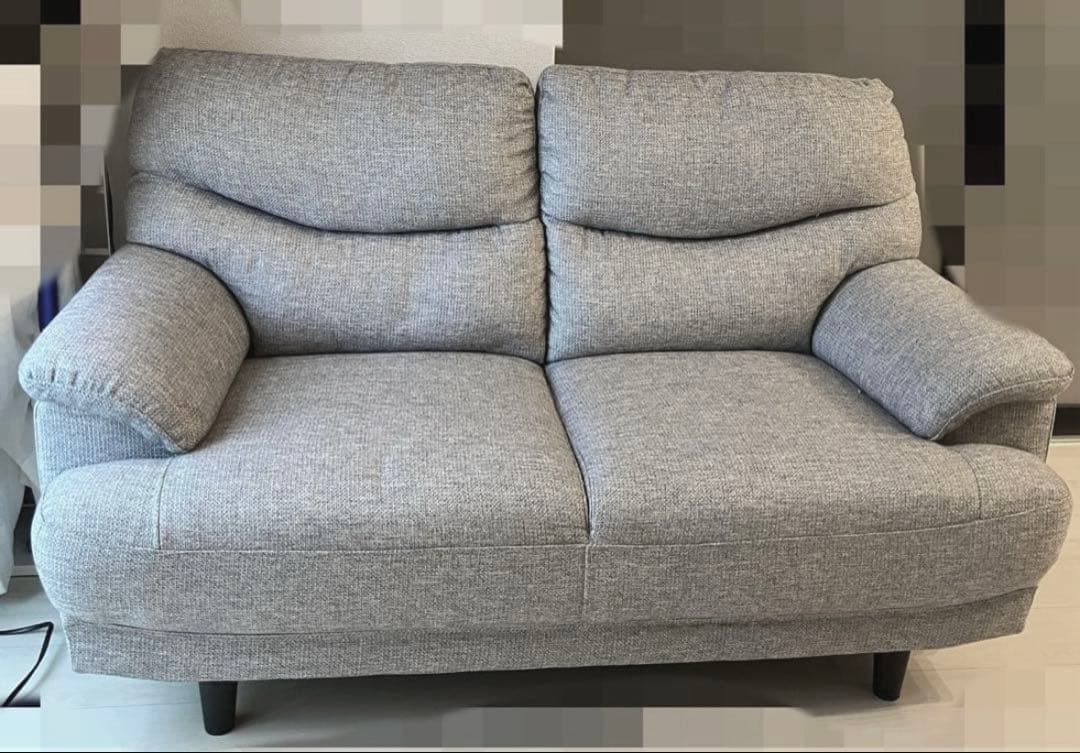 【まるこ】NITORI ニトリ　グレー 2人掛けソファ