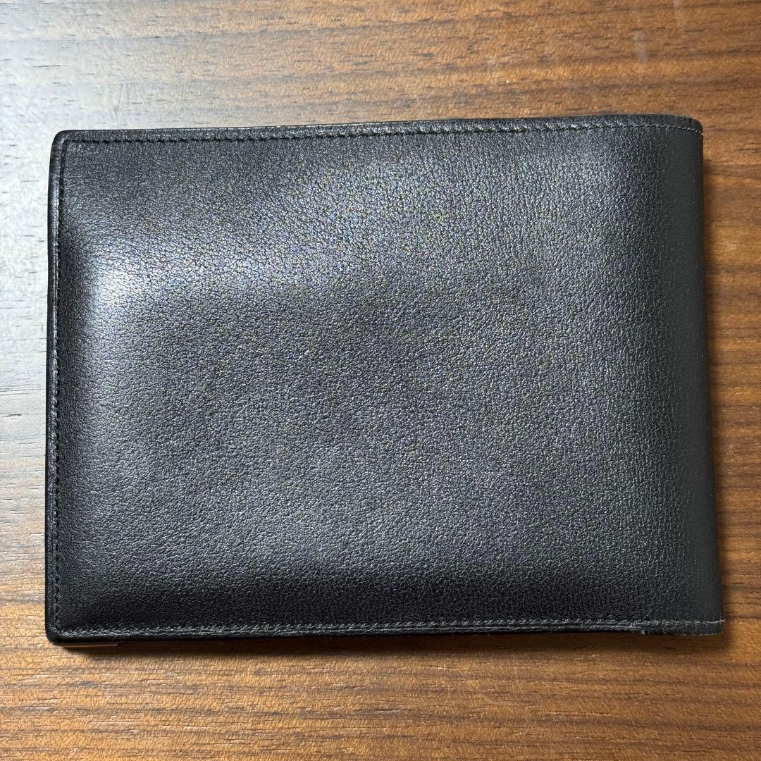 Cartier カルティエ 二つ折り財布 メンズ 黒 レザー カボションライン