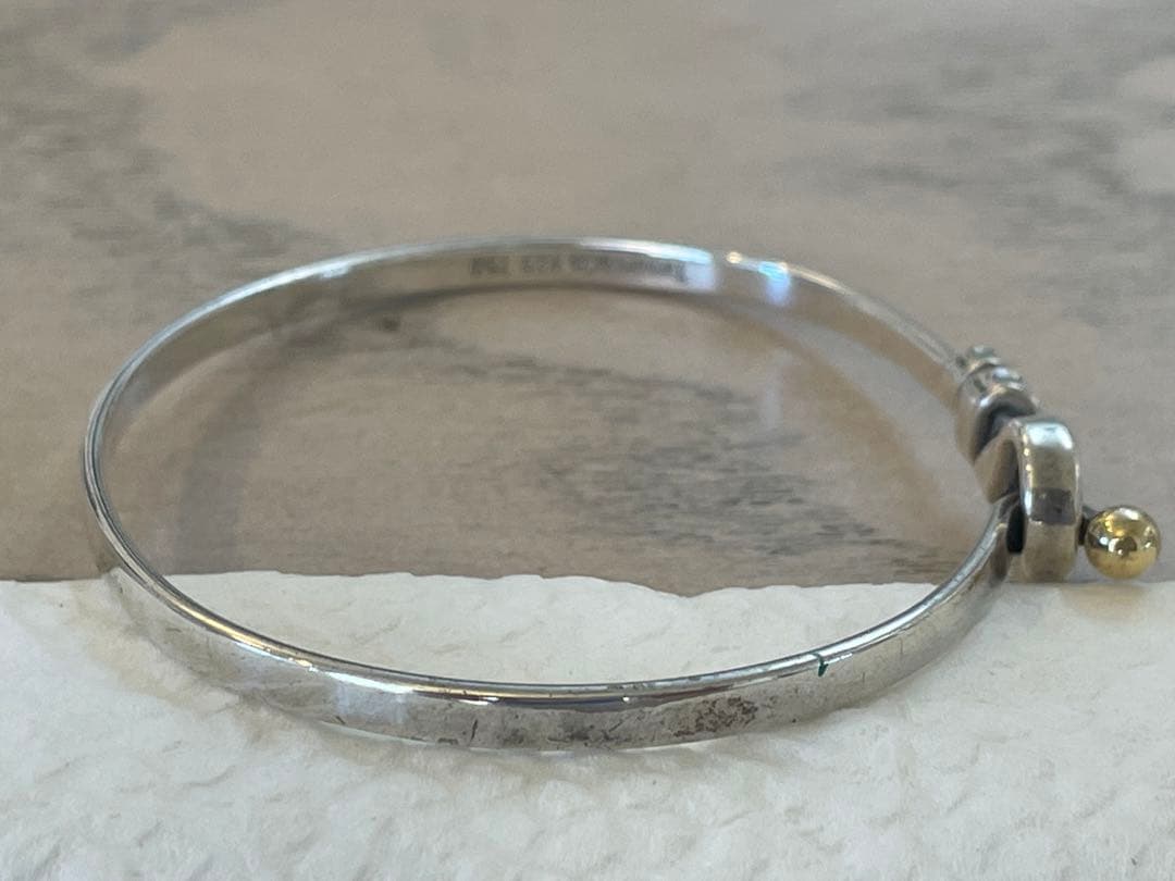 シルバー ゴールドボール バングル