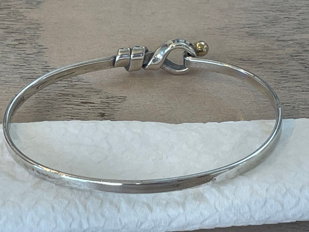 シルバー ゴールドボール バングル