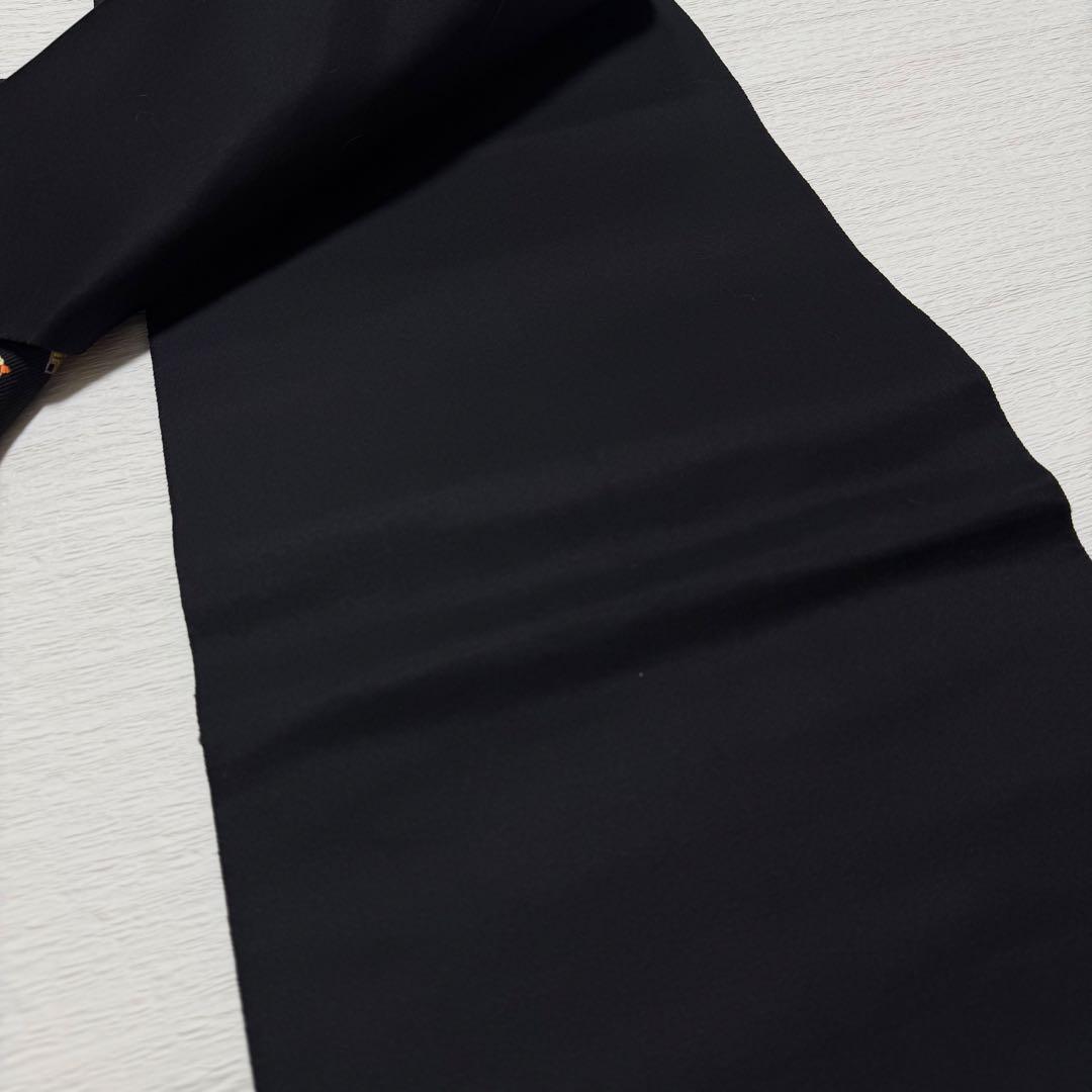 m-62 西陣 山下織物 遠野物語 袋帯 唐織 正絹 黒地 美品