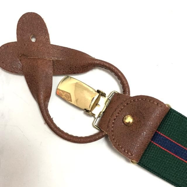 新品未使用★アルバートサーストン サスペンダー クラシック 6ボタン留め 濃い緑